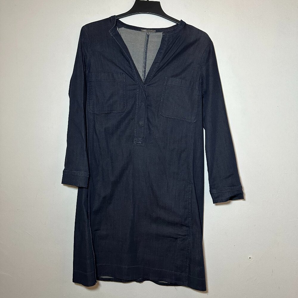 Vince Denim Utility Shirtdress – Dark Wash – Size 6